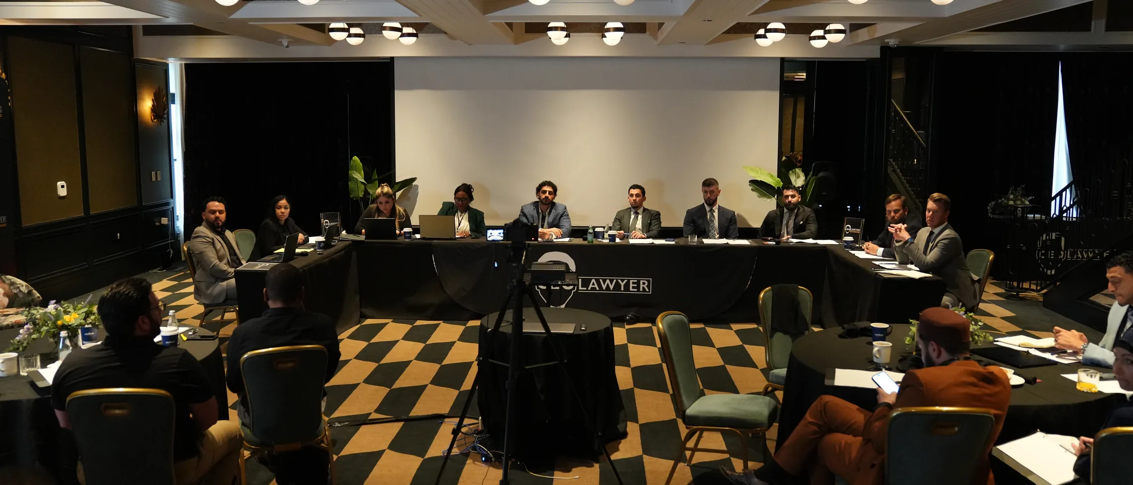 CEO Lawyer leadership panel on stage